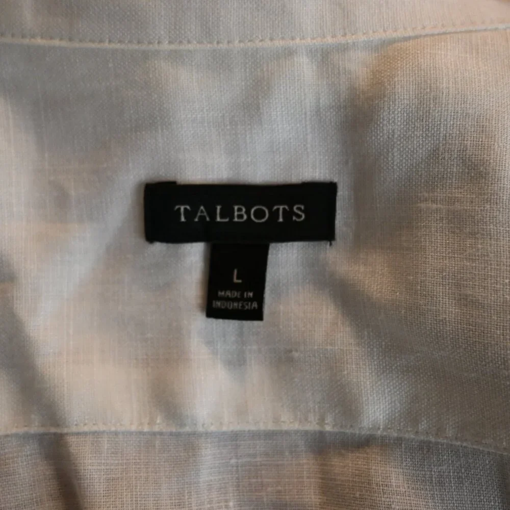 Talbots Linen Long Sleeve Blouse - Picture 7 of 8